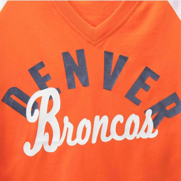 Women's Denver Broncos 3/4 Sleeve T-Shirt Touch By Alyssa Milano V-Neck NEW - Picture 5 of 8